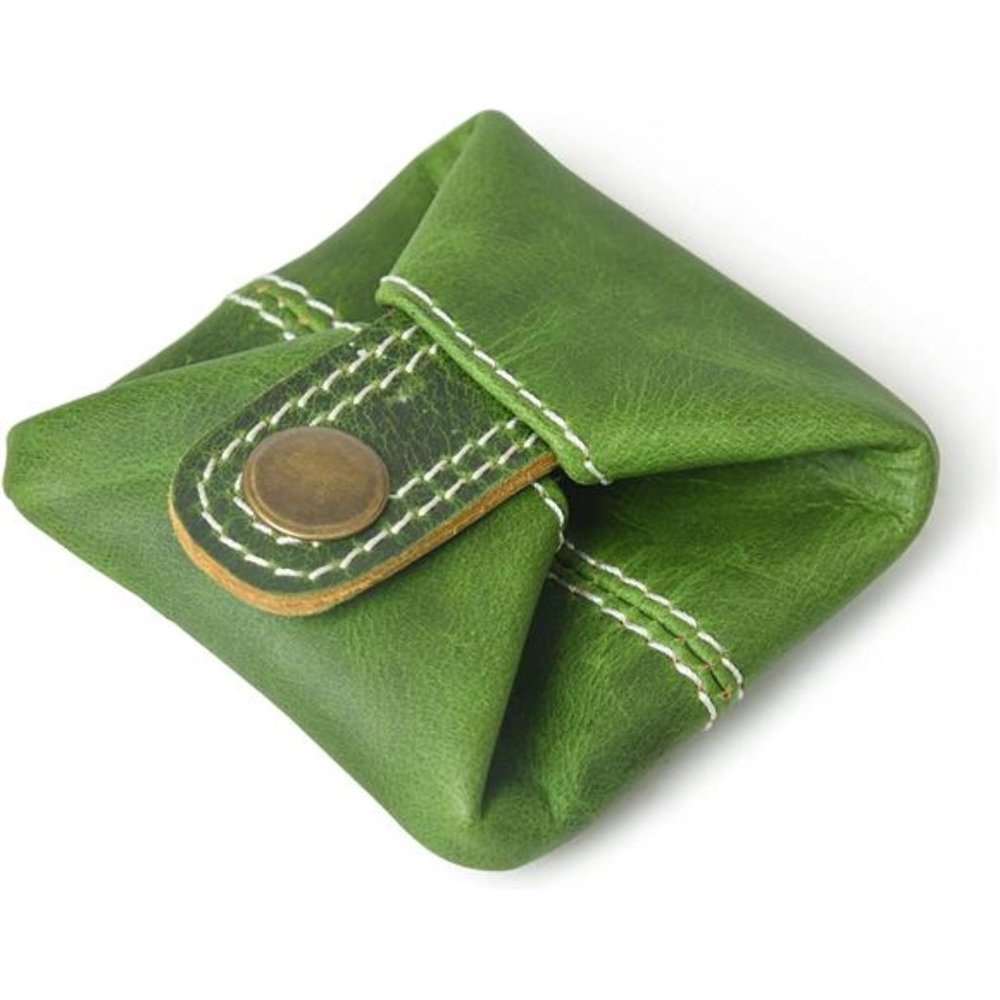 Leather Coin Pouch Green